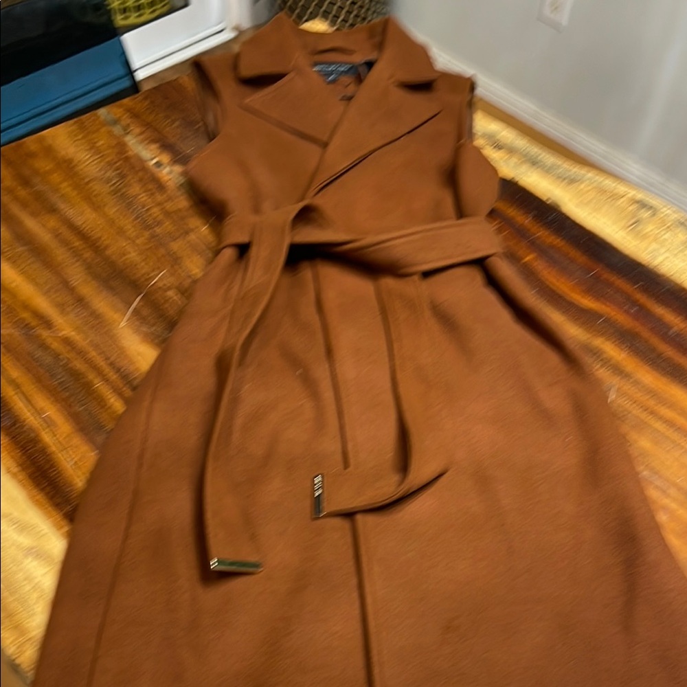 Marc New York Brown Long Sleeve Notched Collar Dress